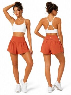 Nwt Halara SoftlyZero™ Airy Super High Waisted 2-in-1 Yoga Running Shorts 3" Rus